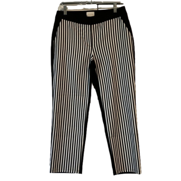 3-$30 Chico’s small (0.5) black striped pants - Picture 1 of 4